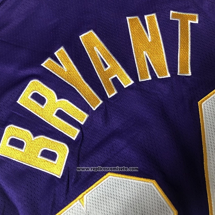 Camiseta Los Angeles Lakers Kobe Bryant #24 60th Anniversary Mitchell & Ness 2007-08 Violeta